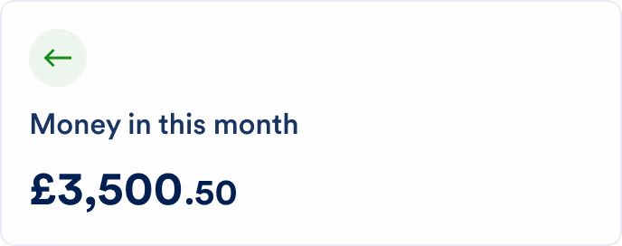 Money in this month widget
