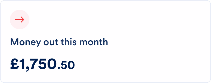 Money out this month widget