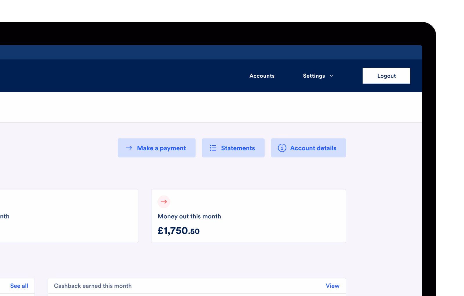 Quick action shortcuts on the redesigned dashboard