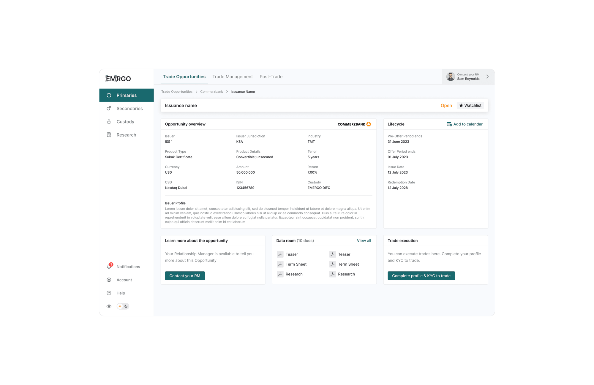 Two light web screens showing a settings form and a confirmation state